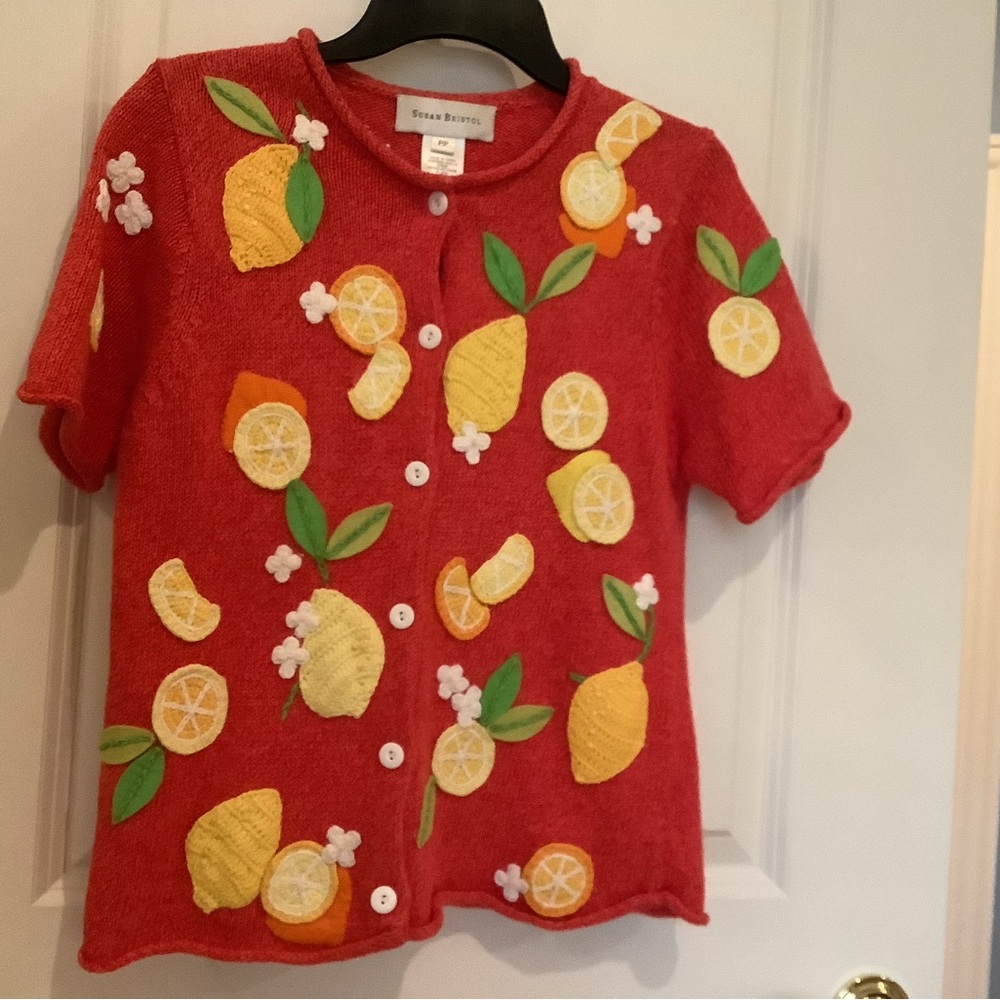 Susan Bristol Classic Red Sweater